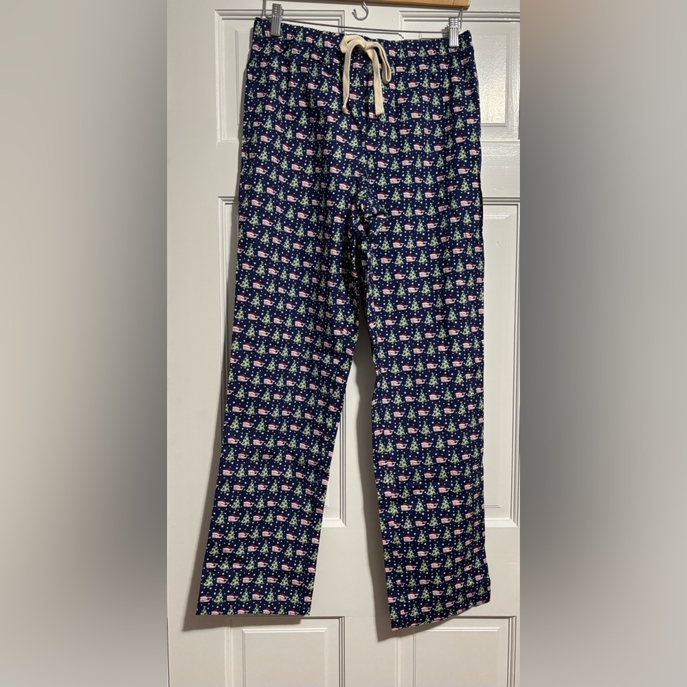Vineyard Vines Festive Print Pajama Pants - Navy and Gray Size Small